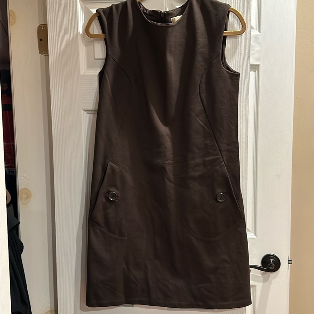 MICHAEL Michael Kors brown knee length with liner dress.